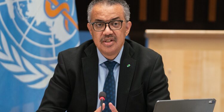 This handout picture made available by the World Health Organization (WHO) shows WHO Director-General Tedros Adhanom Ghebreyesus delivering remarks following the speech of US President's chief medical adviser during a World Health Organization (WHO) executive board meeting on January 21, 2021 in Geneva. - In a dramatic about-turn, the new US administration on January 21, 2021 thanked the World Health Organization for leading the global pandemic response and vowed to remain a member. "The United States also intends to fulfil its financial obligations to the organisation," top US scientist Anthony Fauci, who has been named President Joe Biden's chief medical adviser, told a meeting of the WHO's executive board. (Photo by Christopher Black / World Health Organization / AFP) / RESTRICTED TO EDITORIAL USE - MANDATORY CREDIT "AFP PHOTO/ CHRIS BLACK/ WORLD HEALTH ORGANIZATION" - NO MARKETING - NO ADVERTISING CAMPAIGNS - DISTRIBUTED AS A SERVICE TO CLIENTS
